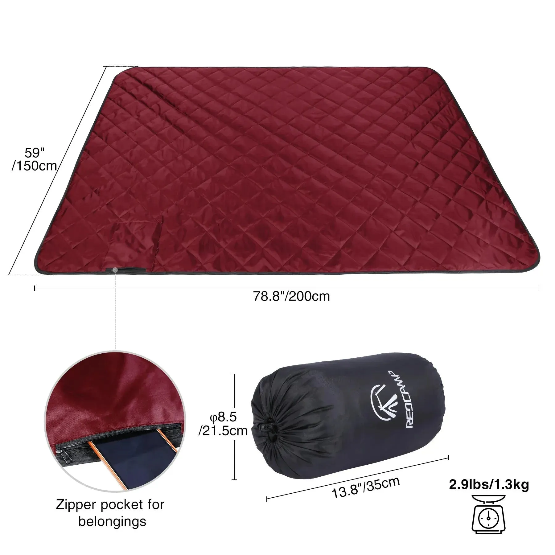 Waterproof Stadium Blanket with Sherpa Lining - Image 12