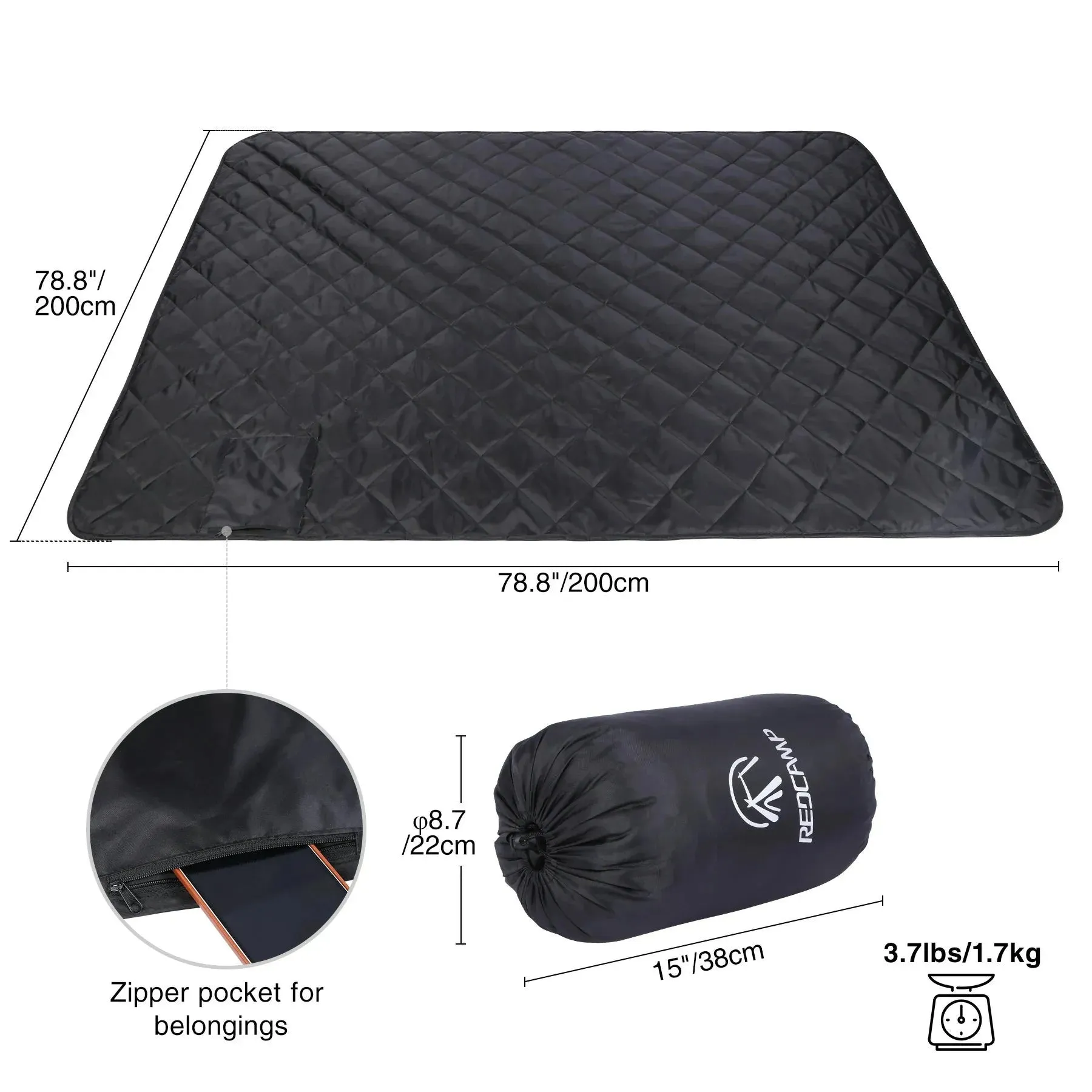 Waterproof Stadium Blanket with Sherpa Lining - Image 3