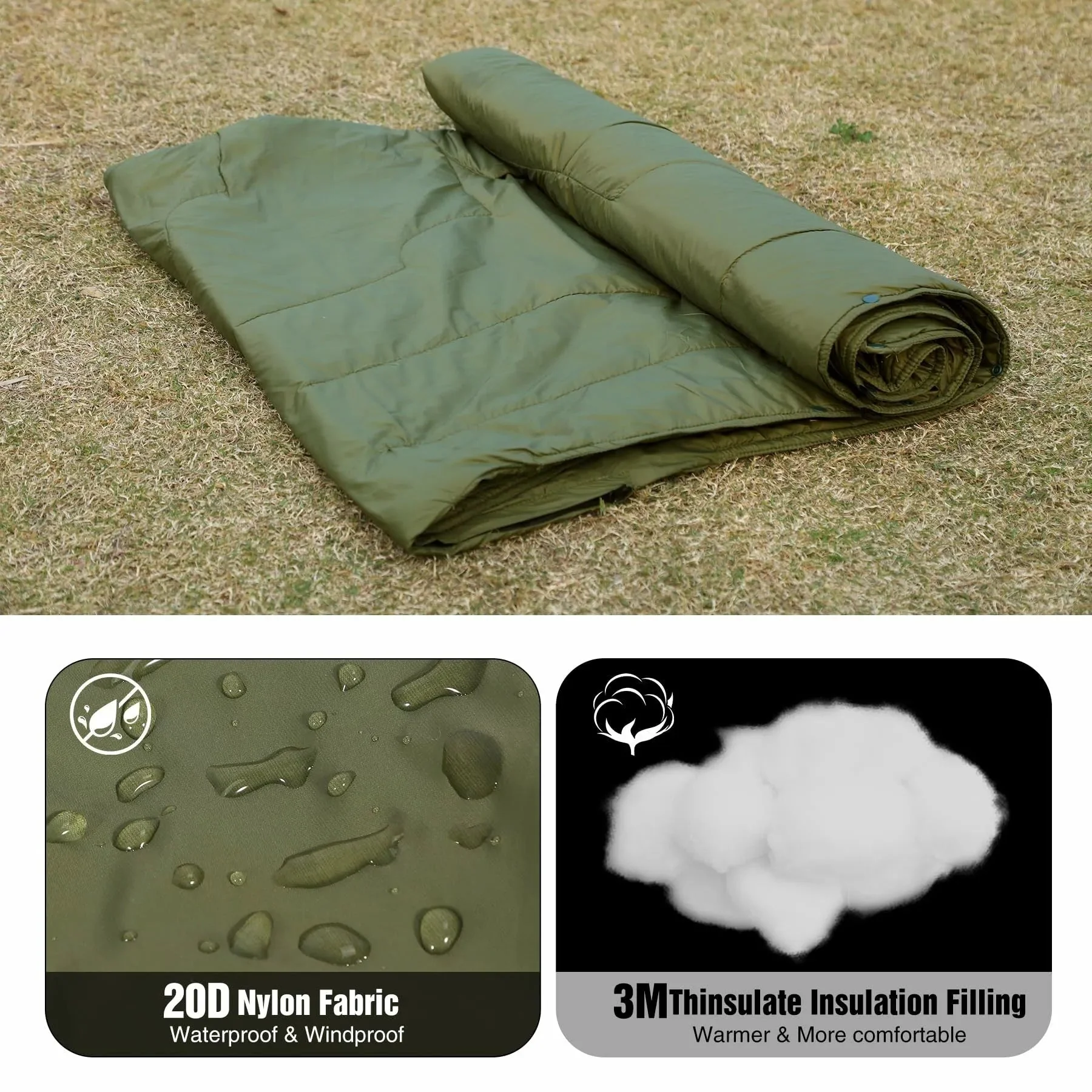 Wearable Waterproof Camping Blanket with Hood - Image 4