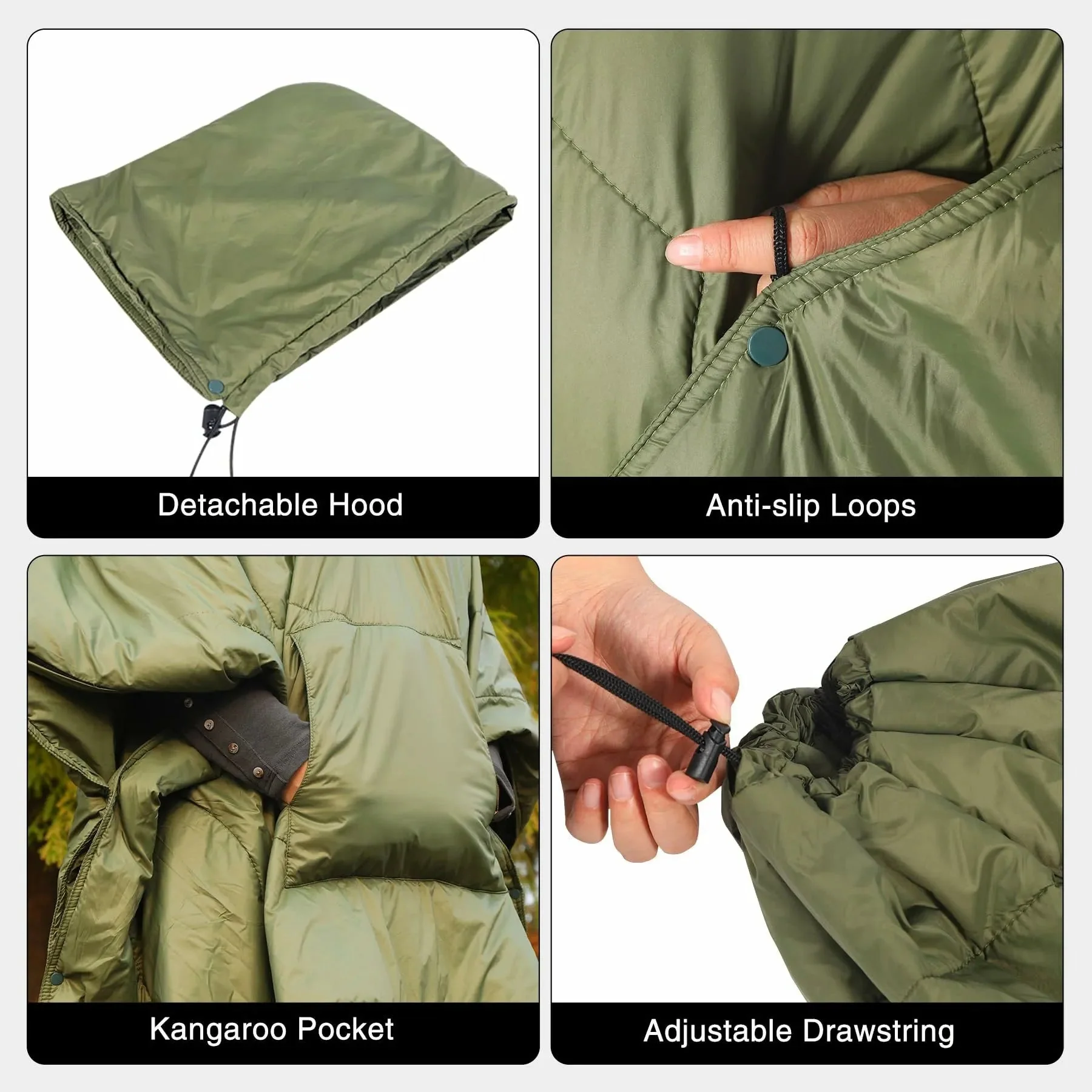 Wearable Waterproof Camping Blanket with Hood - Image 6