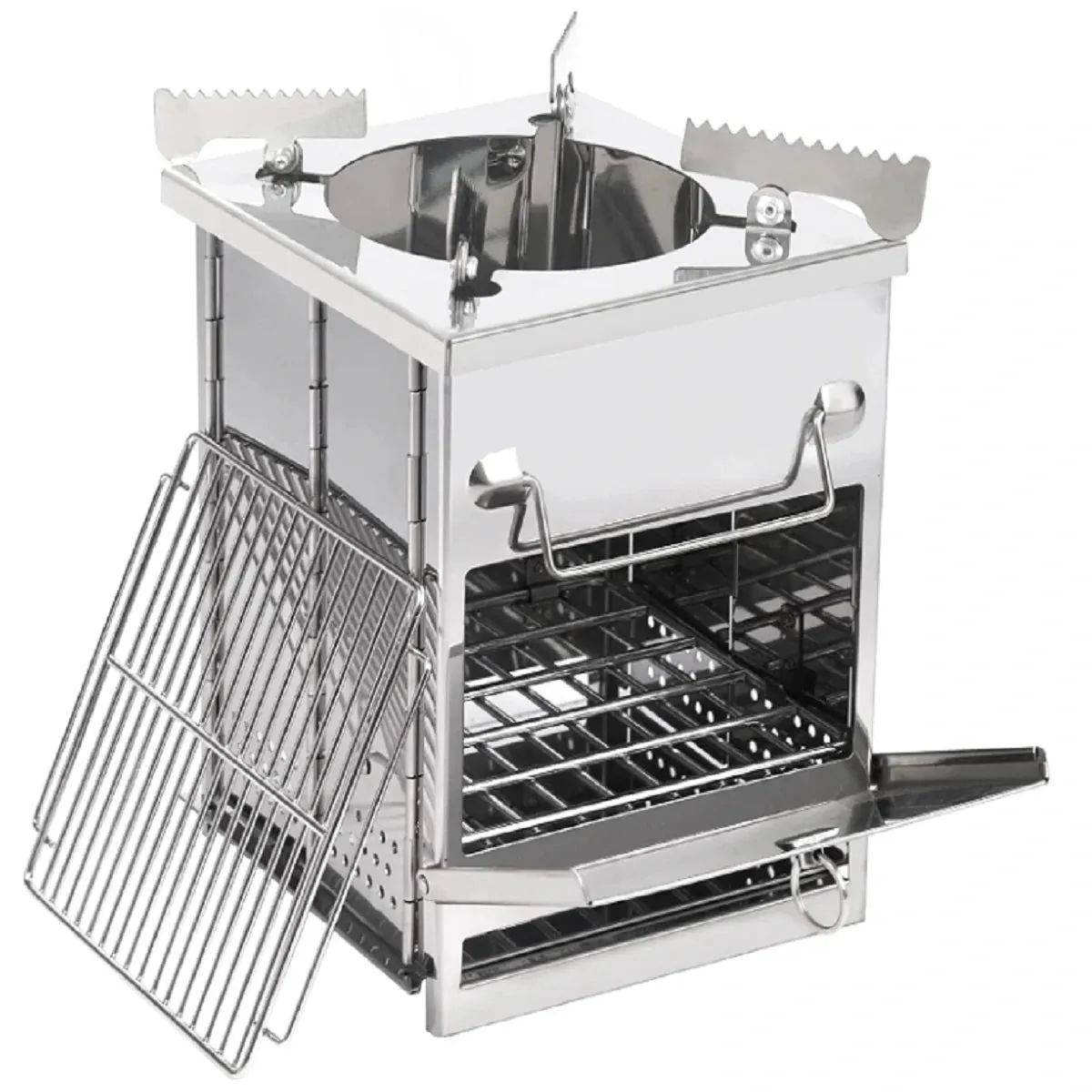 Wood Burning Camping Stove Folding with Pot Stand - Image 13