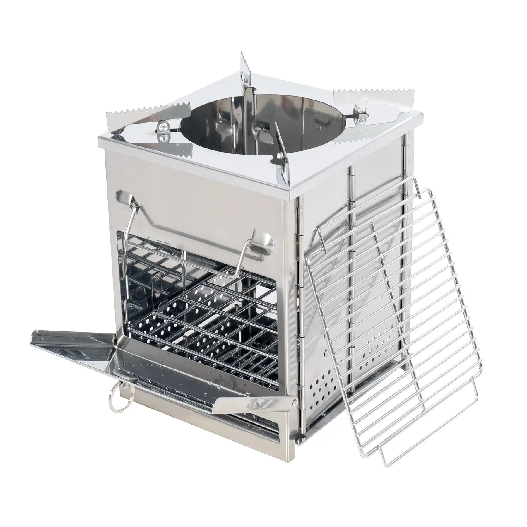 Wood Burning Camping Stove Folding with Pot Stand - Image 15