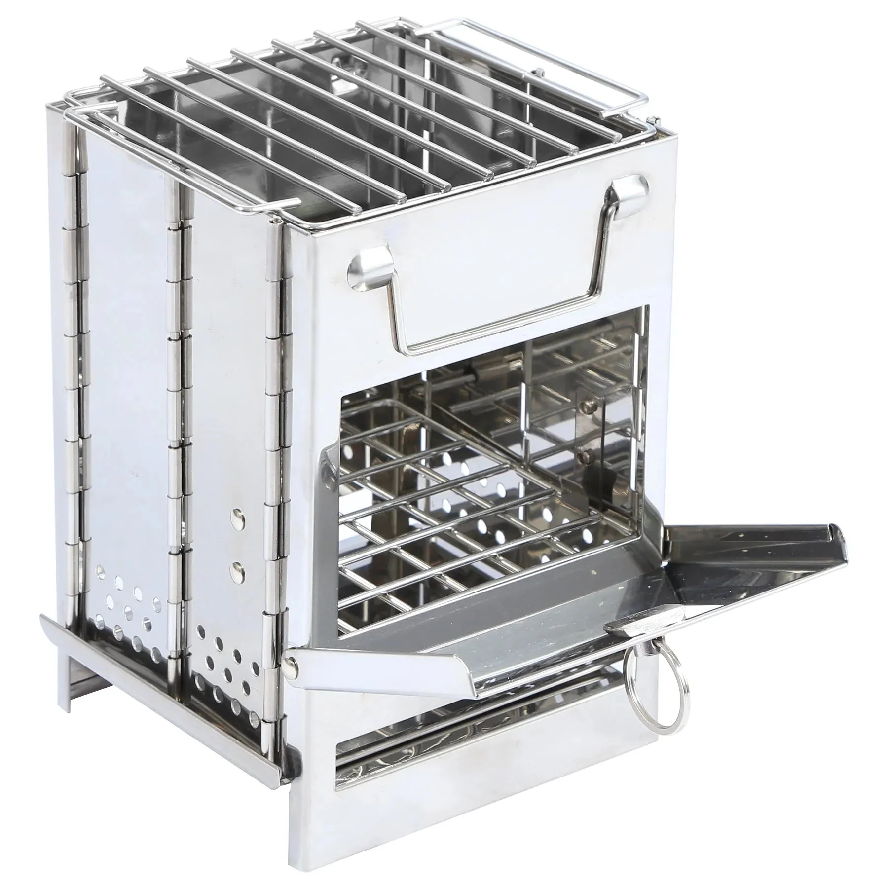 Wood Burning Camping Stove Folding with Pot Stand - Image 19