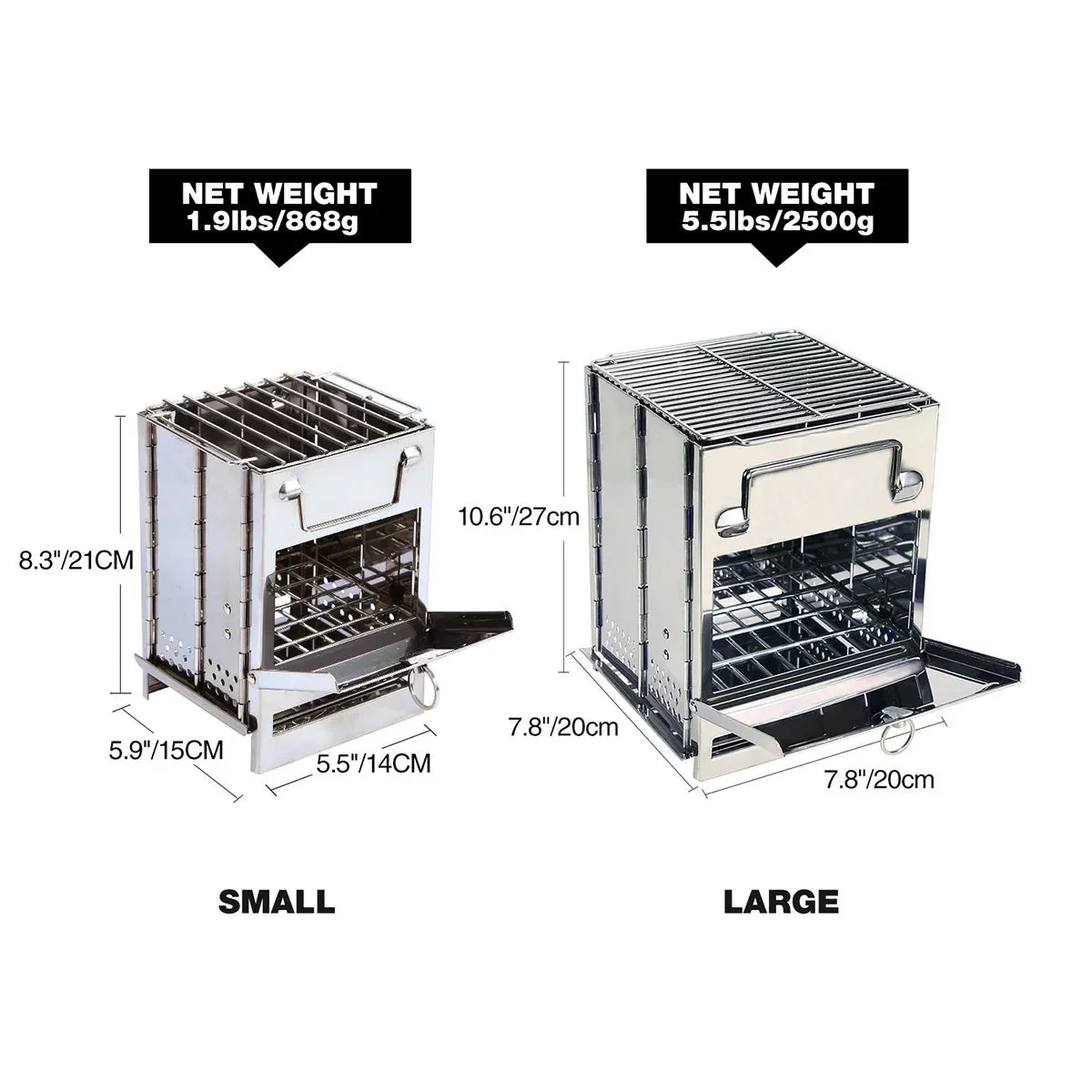 Wood Burning Camping Stove Folding with Pot Stand - Image 5