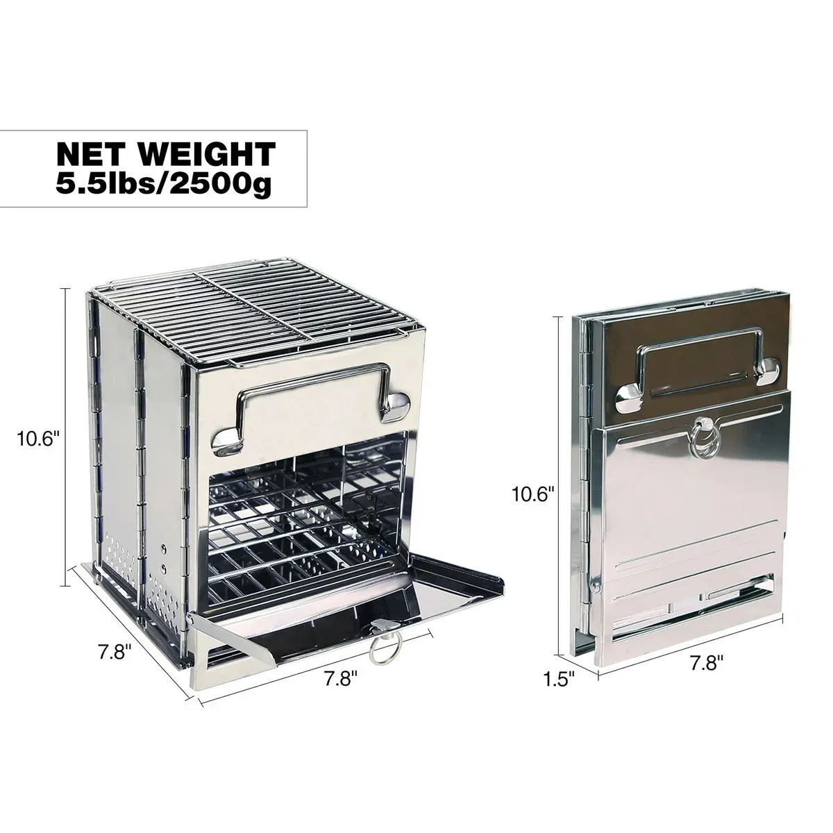 Wood Burning Camping Stove Folding with Pot Stand - Image 6
