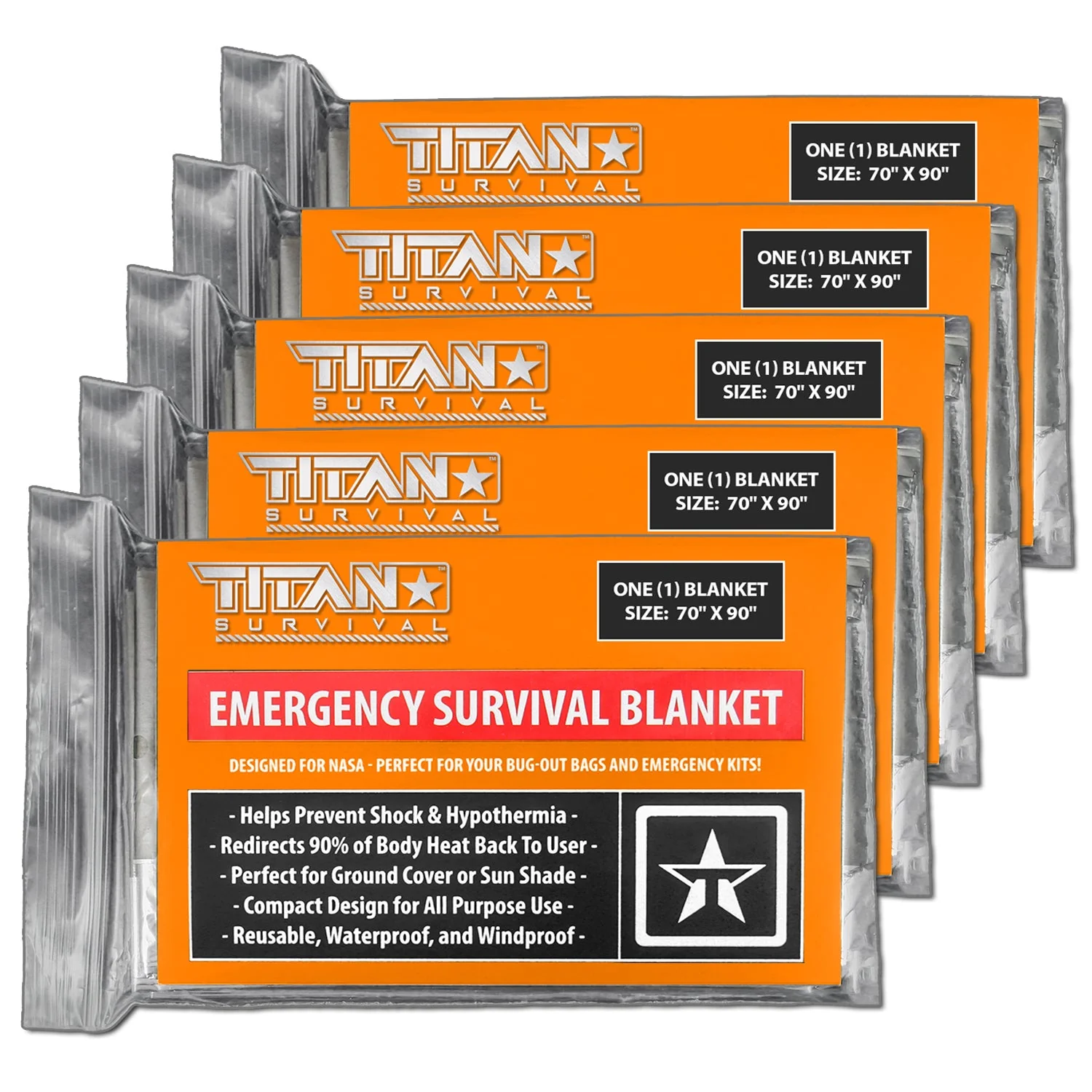 XL Emergency Survival Blankets, 5-Pack - Image 4