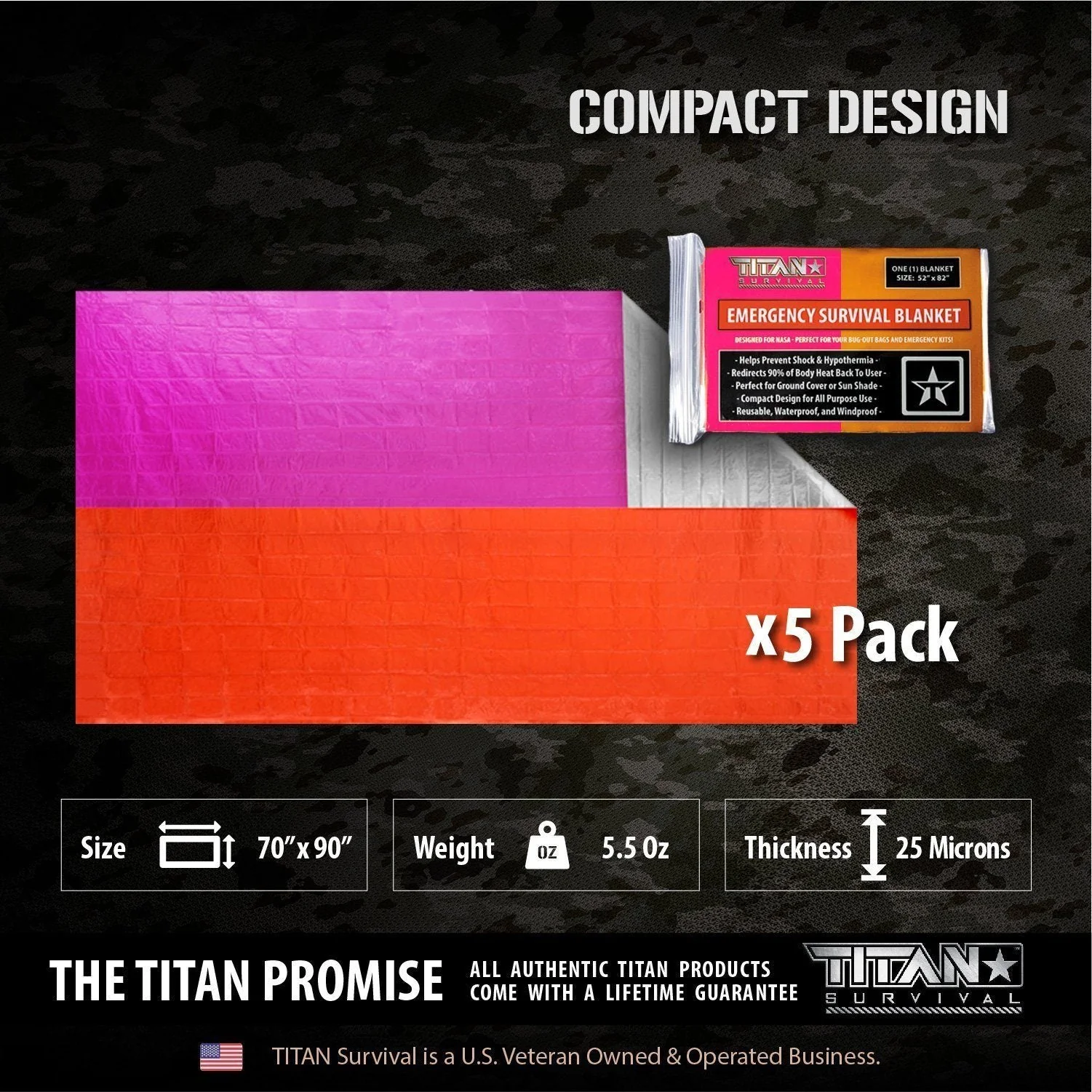 XL Emergency Survival Blankets, 5-Pack - Image 9