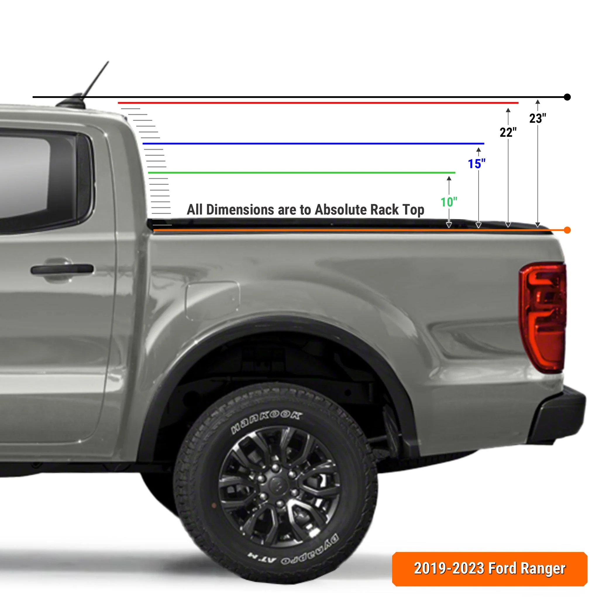 XTR1 Bed Rack for Retrax XR Cover - 2019+ Ford Ranger - Image 2