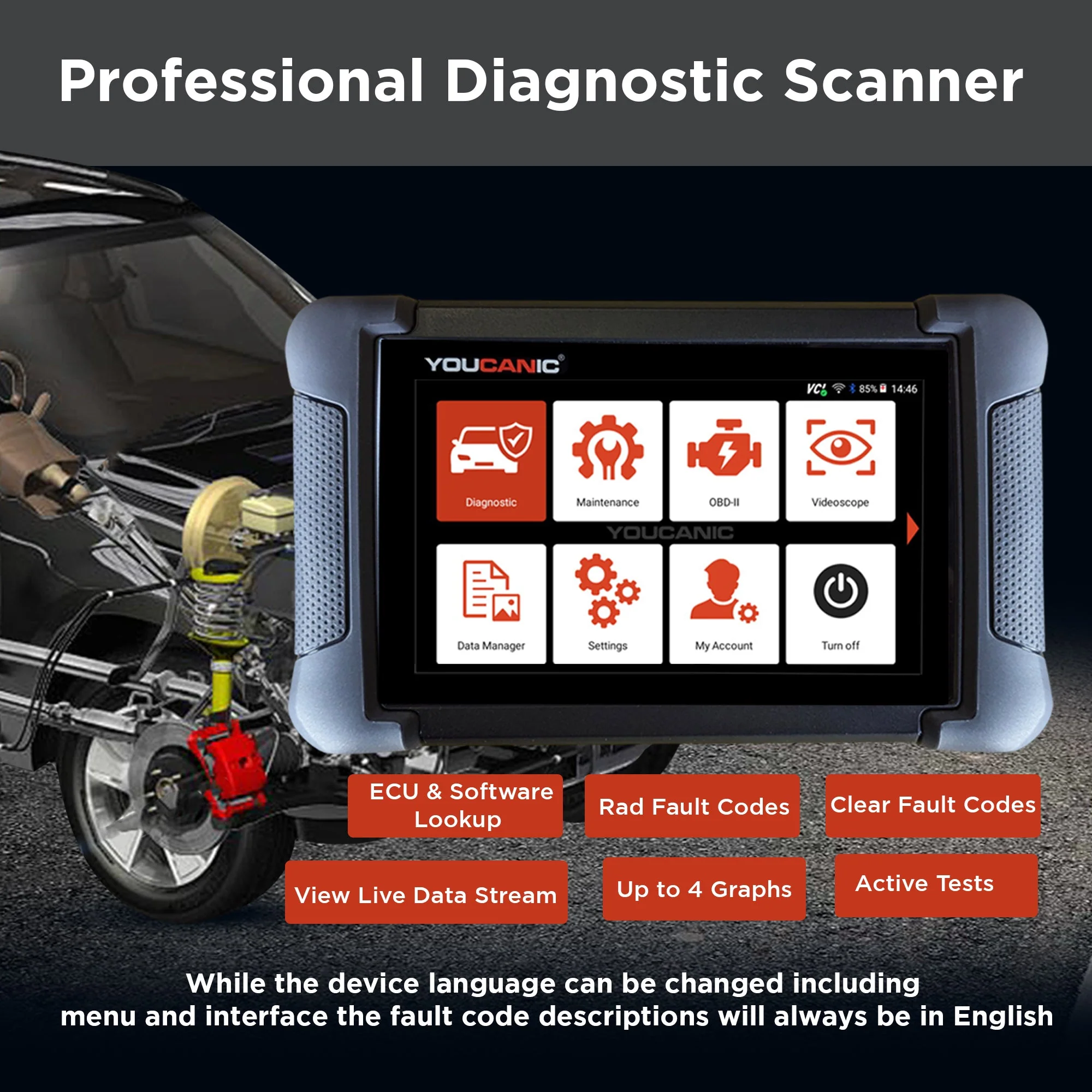 YOUCANIC UCAN-II-C Pro OBD2 Scanner – Full-System Diagnostics, Bi-Directional Control, Coding, Special Functions & Free Lifetime Updates - Image 15